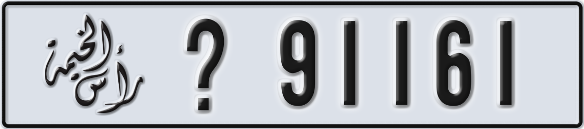 ras al khaimah License Plate Number 91161 Code _