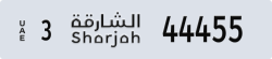 sharjah - code - 3 - number -44455