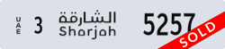 sharjah - code - 3 - number -5257