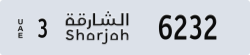 sharjah - code - 3 - number -6232