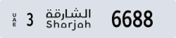 sharjah - code - 3 - number -6688