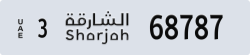sharjah - code - 3 - number -68787