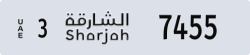 sharjah - code - 3 - number -7455