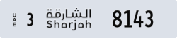 sharjah - code - 3 - number -8143