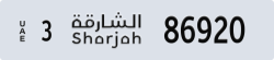 sharjah - code - 3 - number -86920