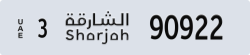sharjah - code - 3 - number -90922