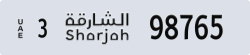 sharjah - code - 3 - number -98765