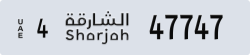sharjah - code - 4 - number -47747