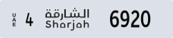 sharjah - code - 4 - number -6920