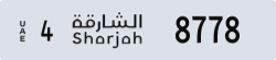sharjah - code - 4 - number -8778