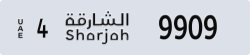 sharjah - code - 4 - number -9909