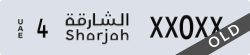sharjah - code - 4 - number -XX0XX