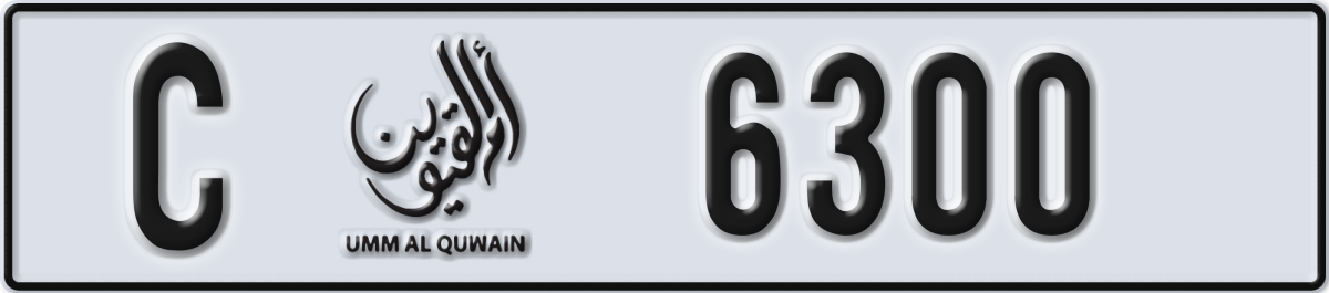 umm al quwain License Plate Number 6300 Code C