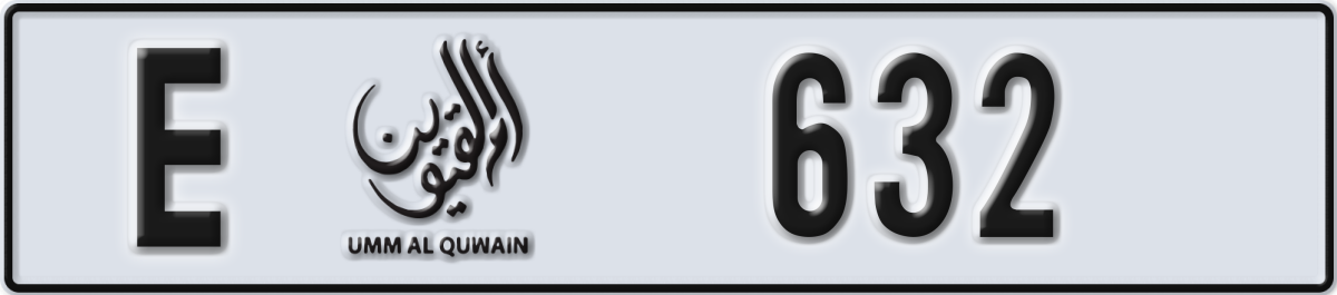 umm al quwain License Plate Number 711 Code E