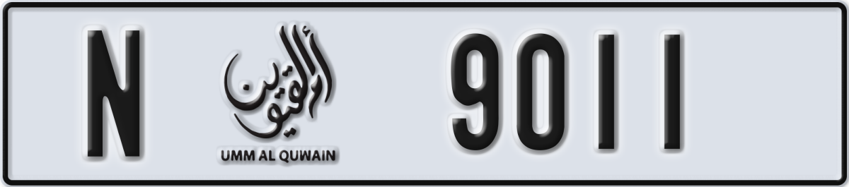 umm al quwain License Plate Number 9011 Code N