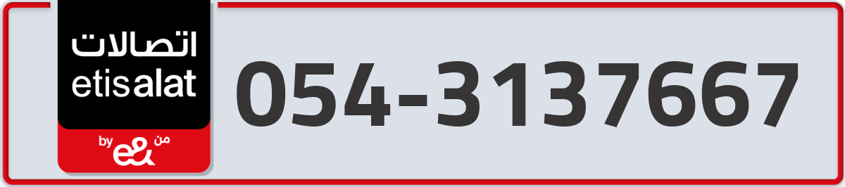 etisalat Mobile Number 054 code 3137667 number